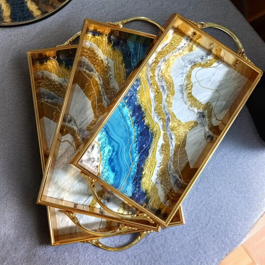 3 Pcs Wooden Serving Tray Set-Design 01