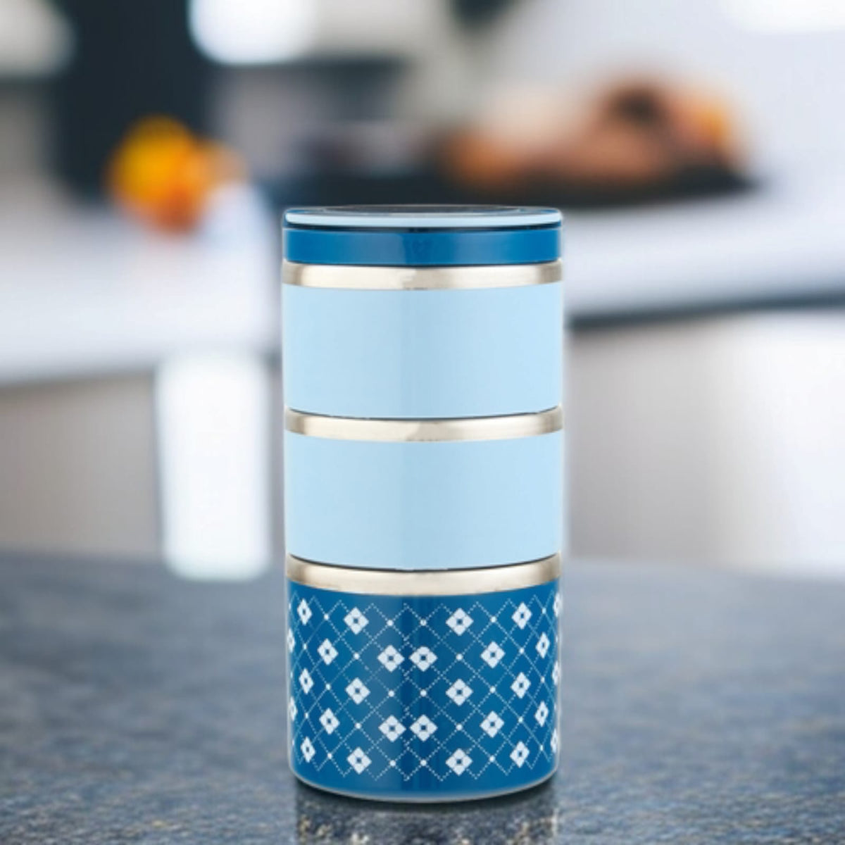 3 Layer Lunch Box-Blue