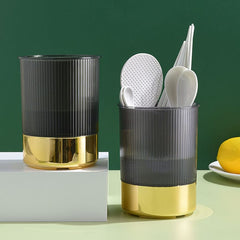 3 Grid Kitchen Utensils Holder-Black