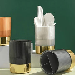 3 Grid Kitchen Utensils Holder-Black