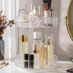 2 Tier Rotating Makeup Organizer-White