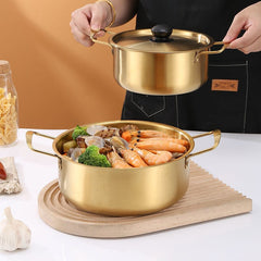 Instant Noodle Soup Pot 3Pcs Set (Plain Golden)
