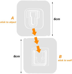 Double-Sided Adhesive Wall Hook (10 Pairs)