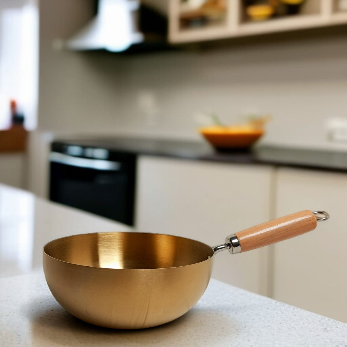 Golden Wok Pan with Handle-20cm