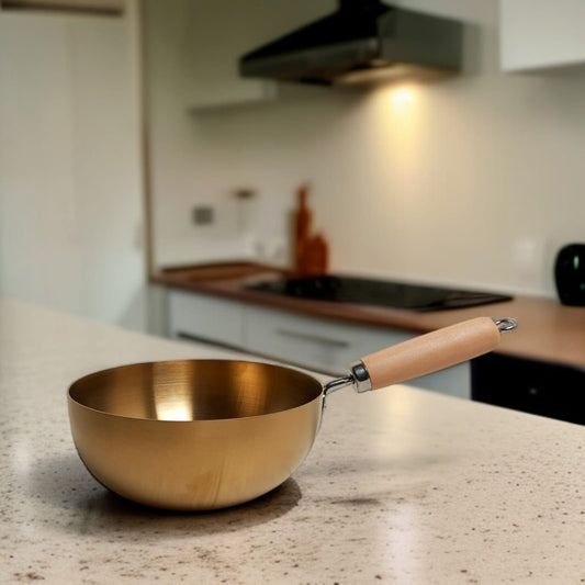 Golden Wok Pan with Handle-18cm