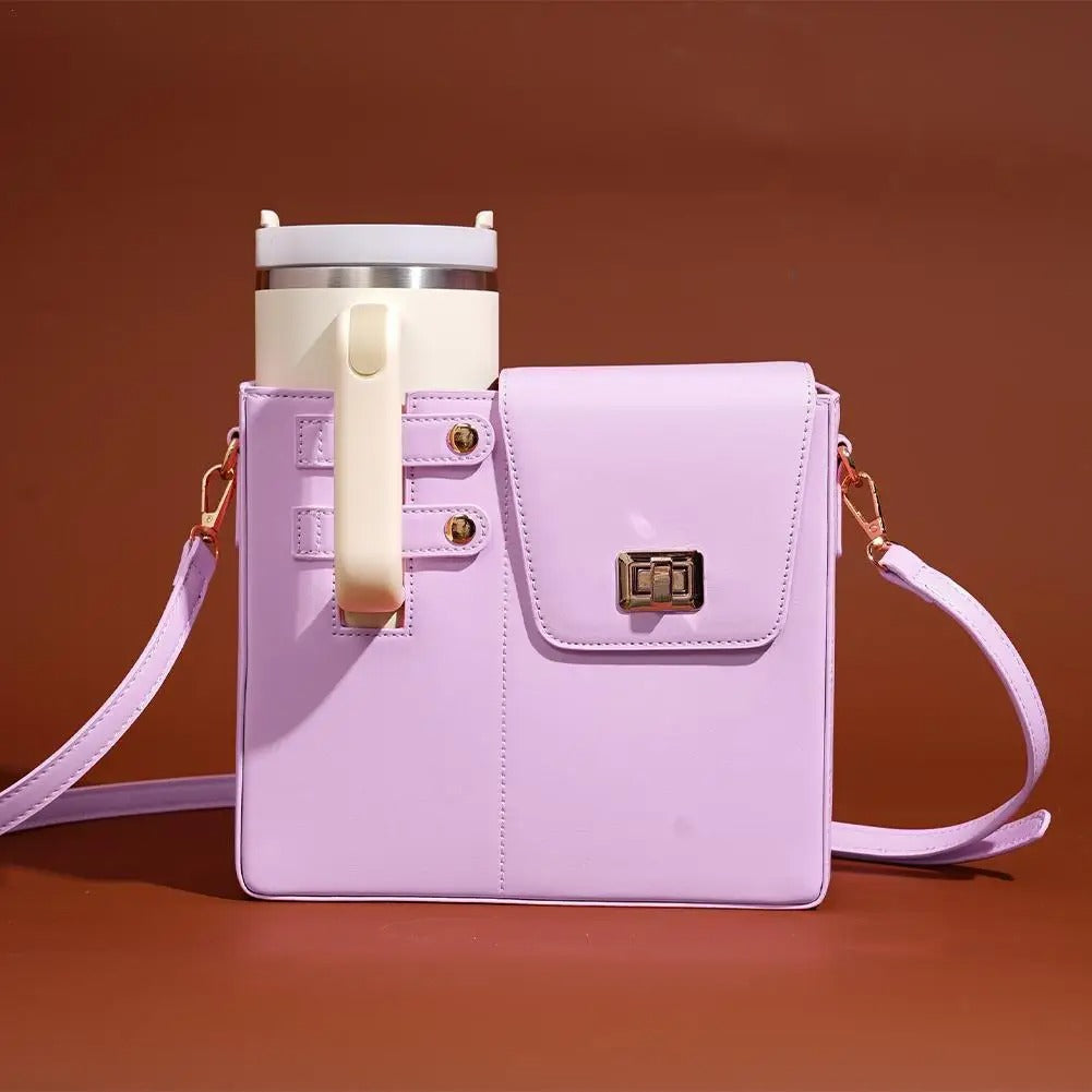 Crossbody Water Cup Storage Bag-Purple