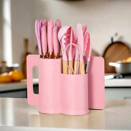19 Pcs Kitchen Utensils Set-Pink