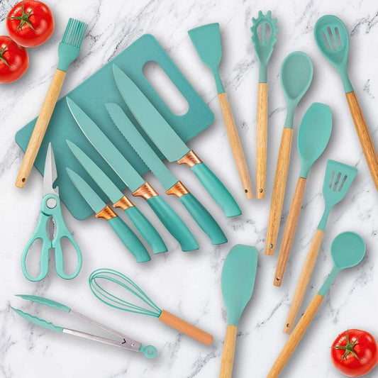 19 Pcs Kitchen Utensils Set-Green