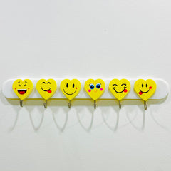 6 Pcs Heart Shape Smiley Hooks