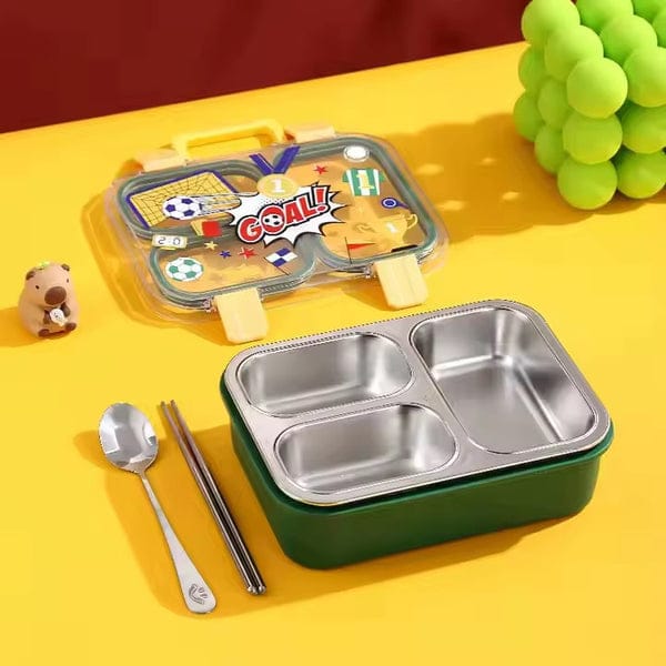 3-Compartment Stainless Steel Lunch Box