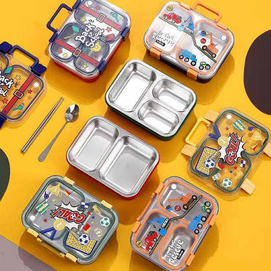 3-Compartment Stainless Steel Lunch Box