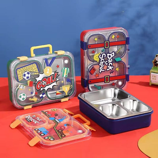 3-Compartment Stainless Steel Lunch Box