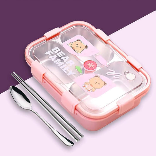 3-Compartment Stainless Steel Lunch Box