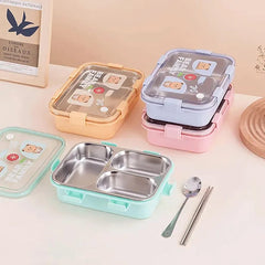 3-Compartment Stainless Steel Lunch Box