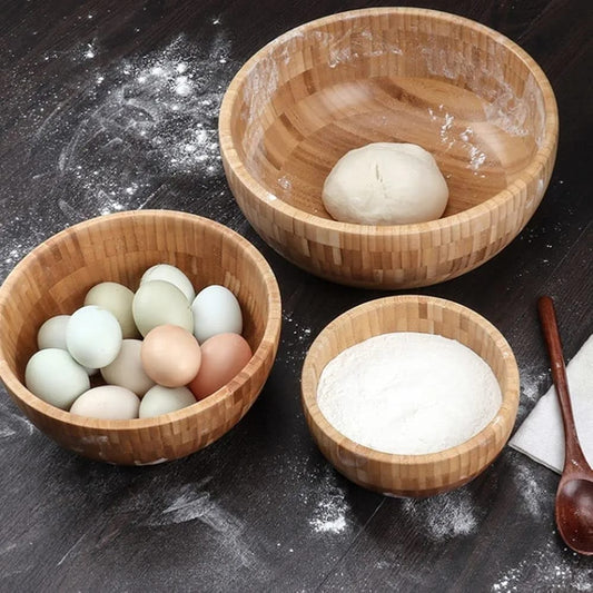 Bamboo Wooden Serving Bowl(Round)