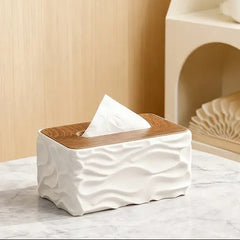 Modern Textured Napkin Holder-White