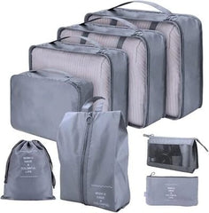 8 Pcs Waterproof Travel Storage Bag (Grey)