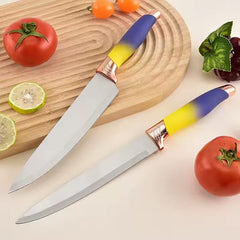 13-piece Kitchen Knife and Utensils Set(Blue&Yellow)