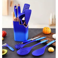 13-piece Kitchen Knife and Utensils Set(Blue)