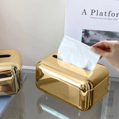 Luxury Golden Tissue Box Holder