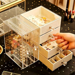 Acrylic Desktop Drawer-Style, Ear Ring Jewelry Organizer