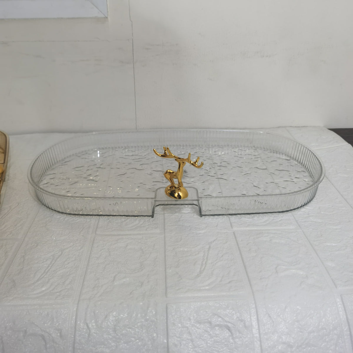 Acrylic Deer Serving Oval Tray Large