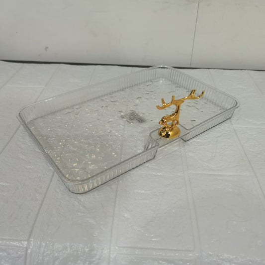 Acrylic Deer Serving Rectangular Tray Small
