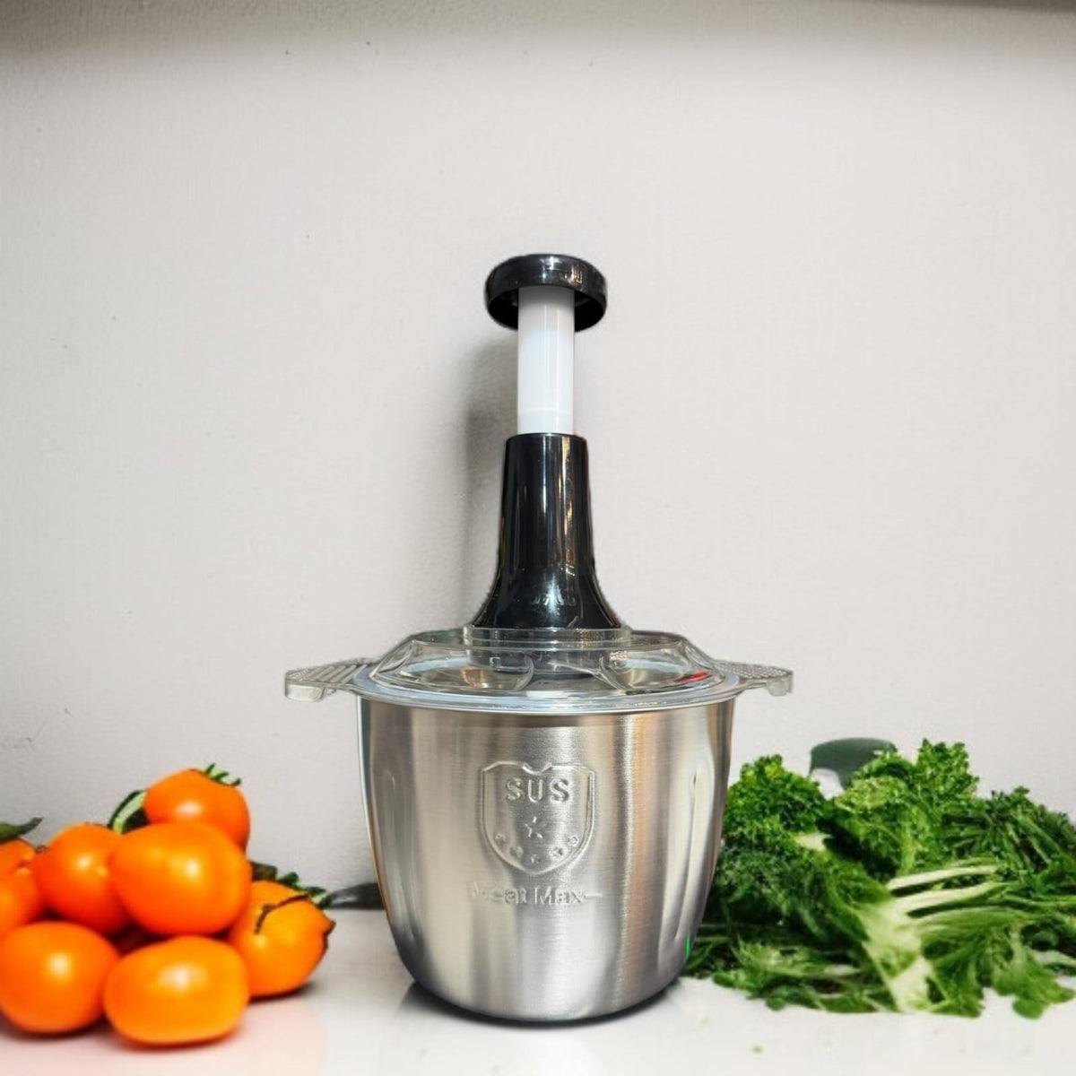 Hand Pressure Vegetable Chopper Steel Bowl