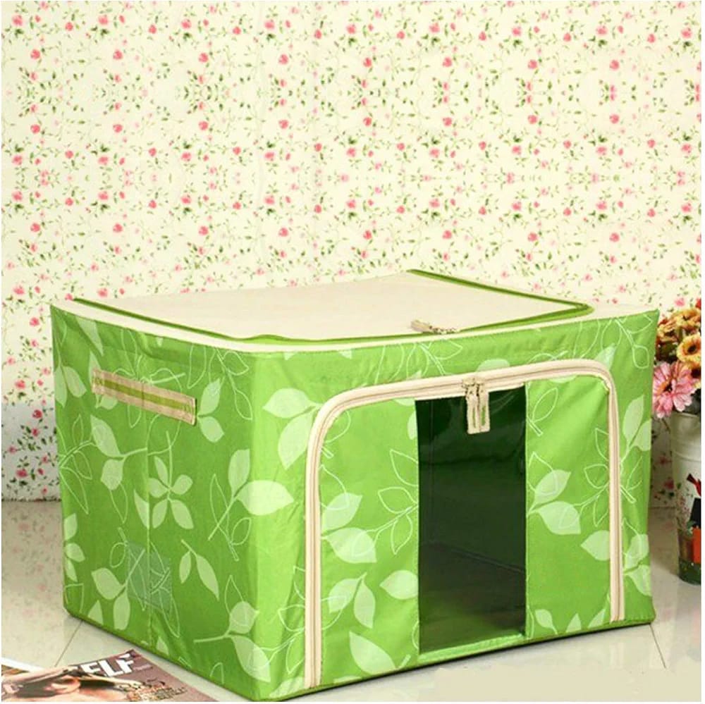 Foldable Clothes Storage Box (55L)-Green