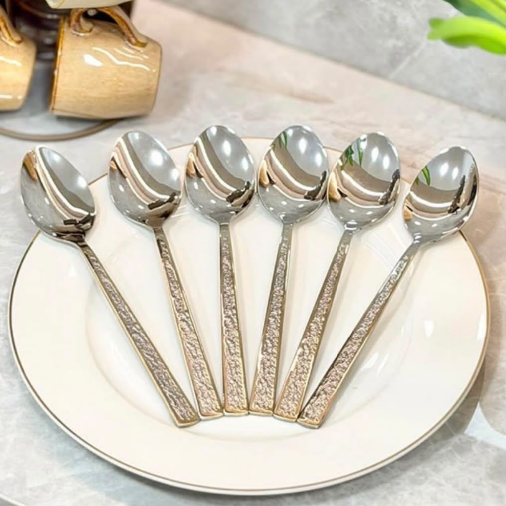 6 Pcs Stainless Steel Spoon-Silver