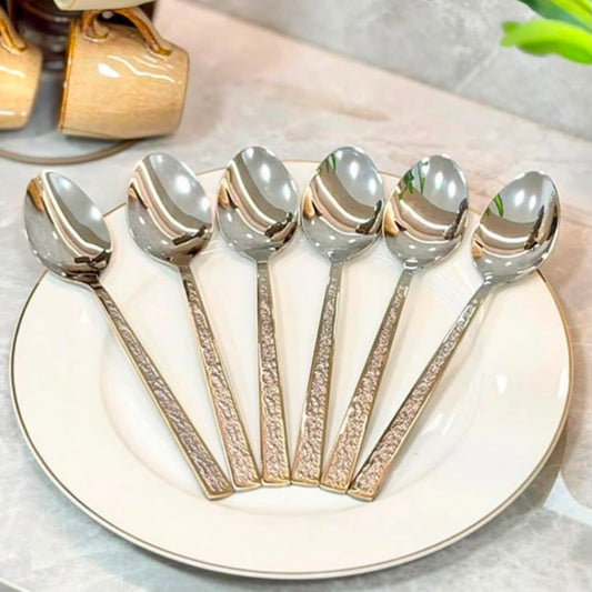 6 Pcs Stainless Steel Spoon-Silver