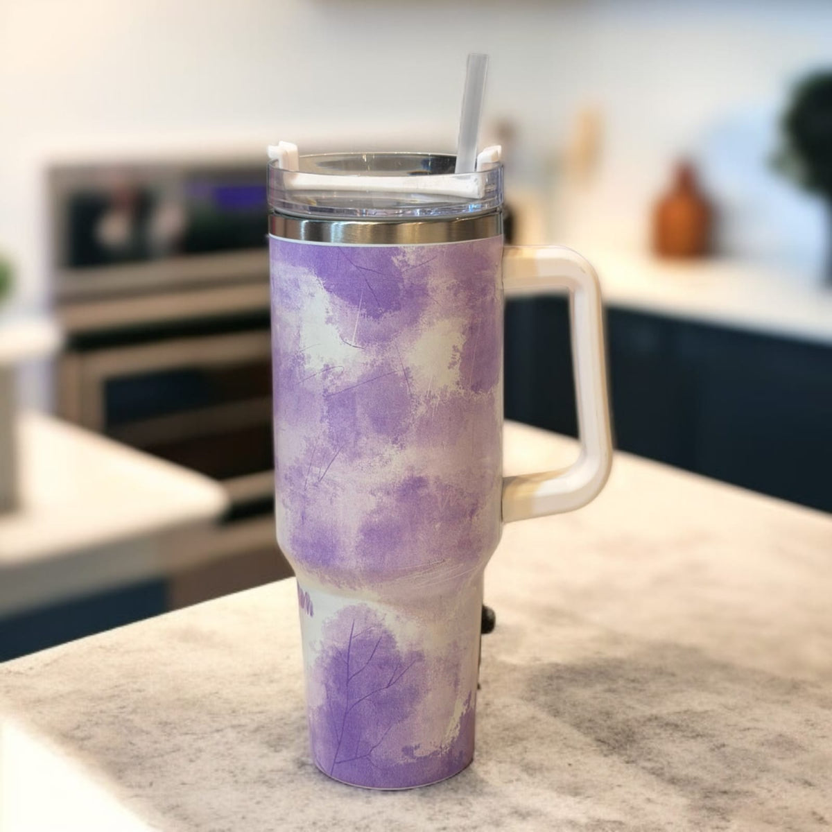 Thermos Cup & Tumbler-White Purple