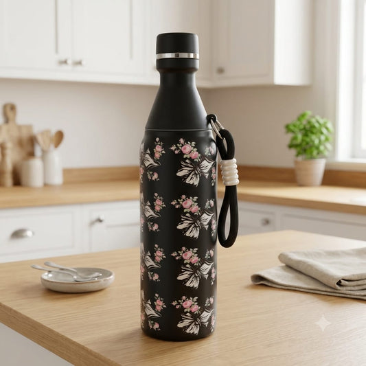 Double Wall Insulated Water Bottle-Black