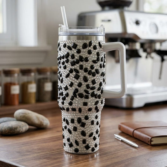 Sparkly Rhinestone Thermos Cup & Tumbler (Black)