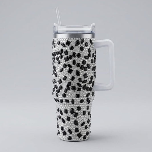 Sparkly Rhinestone Thermos Cup & Tumbler (Black)