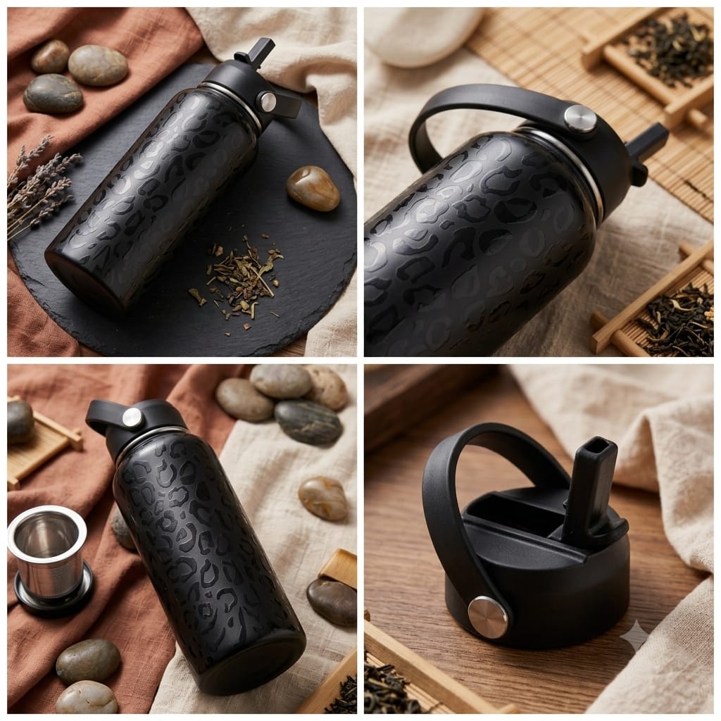 Insulated Sports Water Bottle-Black