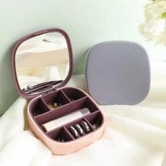 Mini Portable Travel Jewelry Box Pink
