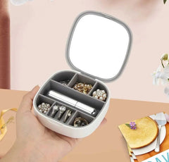 Mini Portable Travel Jewelry Box White