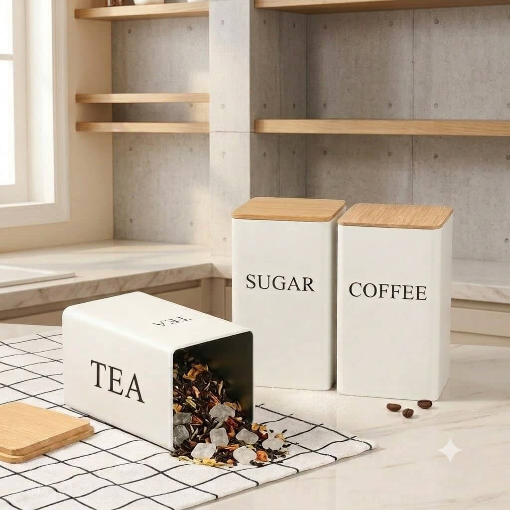 3 Pcs Metal Storage Jar Set