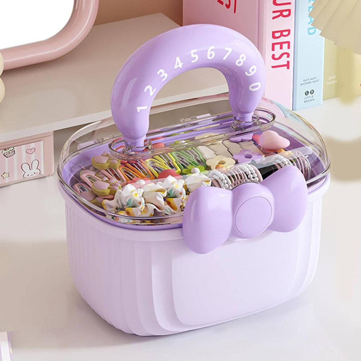 Double Layer Accessories Storage Box-Purple