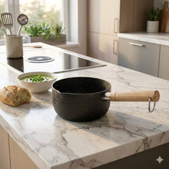 Non-Stick Milk Pot with Handle Black 18CM