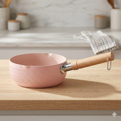 Non-Stick Milk Pot with Handle Pink 18CM