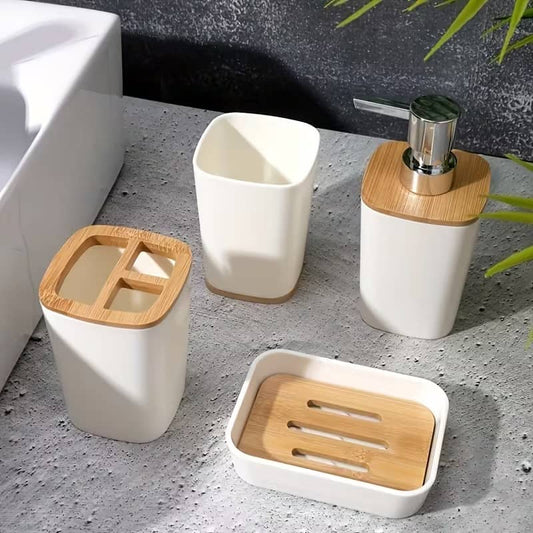 4 Pcs Bathroom Set-White