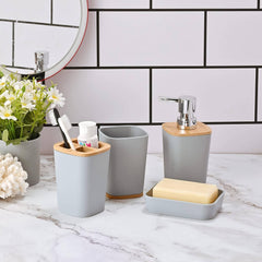 4 Pcs Bathroom Set-Grey