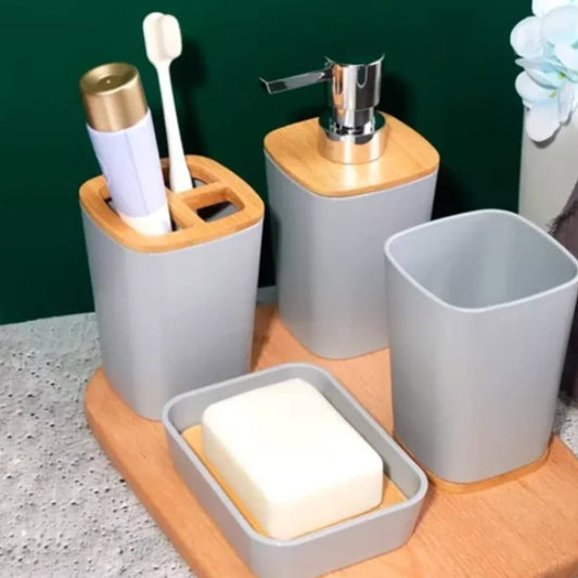 4 Pcs Bathroom Set-Grey
