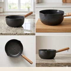Non-Stick Milk Pot with Handle Black 16CM