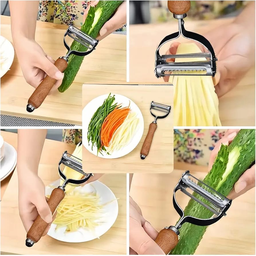 2 in 1 Multipurpose Wooden Handle Peeler