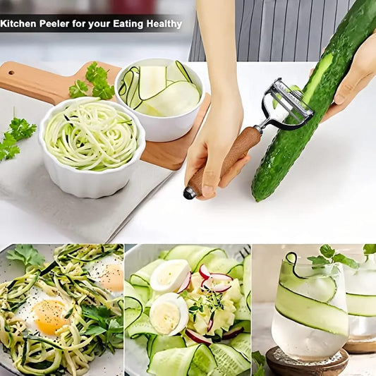 2 in 1 Multipurpose Wooden Handle Peeler