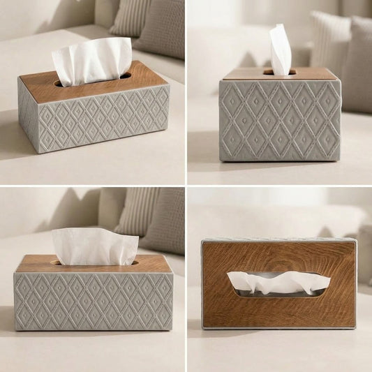 Decorative Tissue Box-Grey