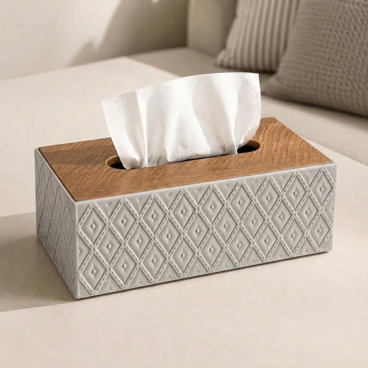 Decorative Tissue Box-Grey